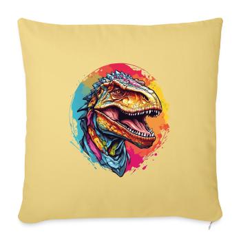 Buntes Tyrannosaurus Rex Portrait - Sofakissenbezug 45 x 45 cm - Hellgelb - Vorne
