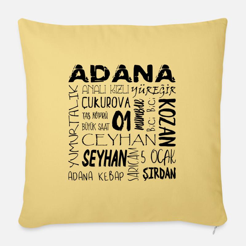 01 Adana Türkei - Sofakissenbezug 45 x 45 cm - Hellgelb