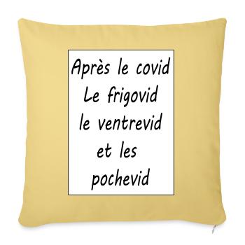 Après le covid - Housse de coussin décorative 45 x 45 cm - jaune délavé - Devant