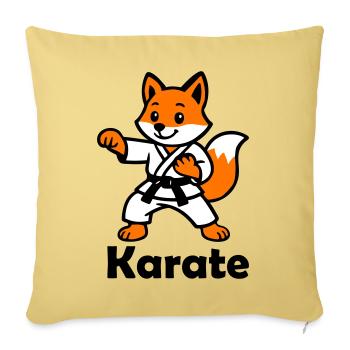 Karaté Renard - Housse de coussin décorative 45 x 45 cm - jaune délavé - Devant