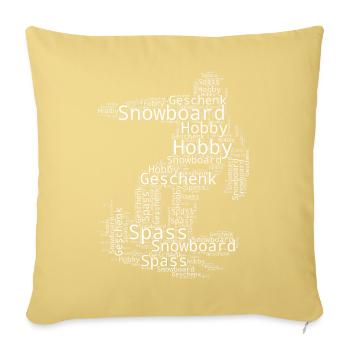 Illustration de snowboard pour snowboard - Housse de coussin décorative 45 x 45 cm - jaune délavé - Devant