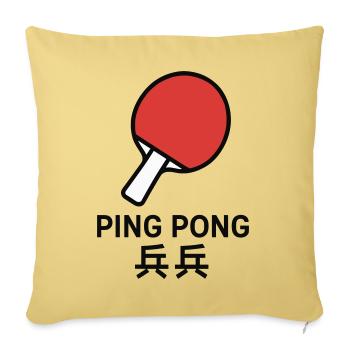 Raquette de Ping-Pong - Tennis de table - Housse de coussin décorative 45 x 45 cm - jaune délavé - Devant