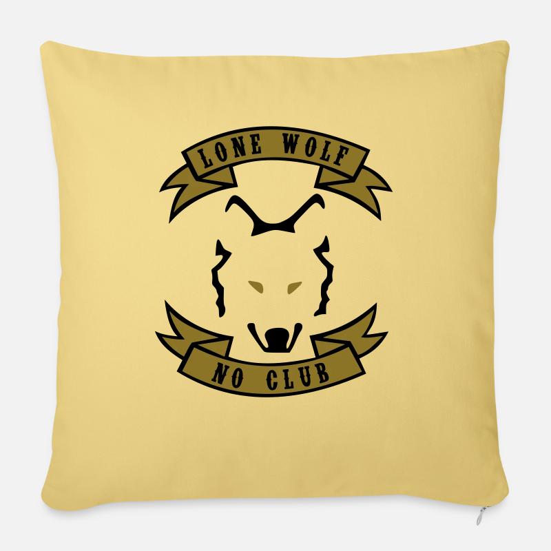 Lone Wolf - Kein Verein - Sofakissenbezug 45 x 45 cm - Hellgelb