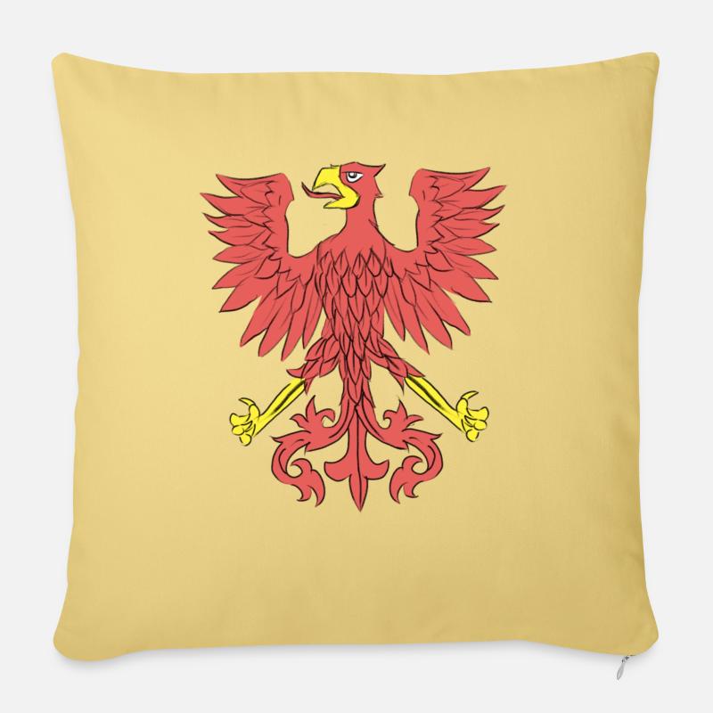 Wappen Polnischer Adler - Sofakissenbezug 45 x 45 cm - Hellgelb