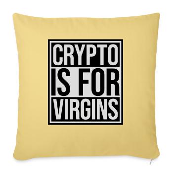 crypto is for virgins - Sofa pillowcase 17,3'' x 17,3'' (45 x 45 cm) - washed yellow - Front
