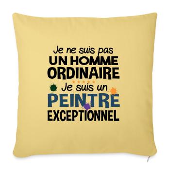 Peintre Peinture Artiste Humour Métier Cadeau - Housse de coussin décorative 45 x 45 cm - jaune délavé - Devant