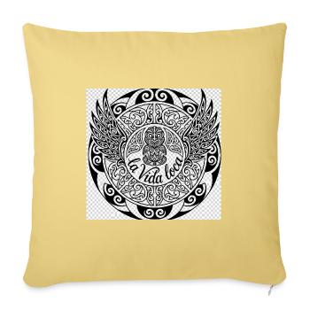 Vida Loca Mandala mit Flügeln - Sofakissenbezug 45 x 45 cm - Hellgelb - Vorne