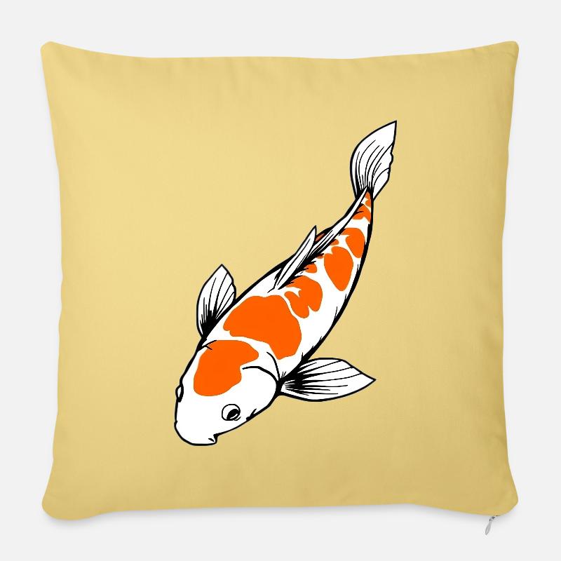 Koi Fisch - Sofakissenbezug 45 x 45 cm - Hellgelb
