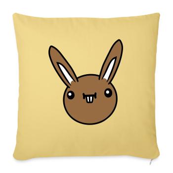 Hase Lustig Gesicht Grimasse Albern Ulkig Lächeln - Sofakissenbezug 45 x 45 cm - Hellgelb - Vorne