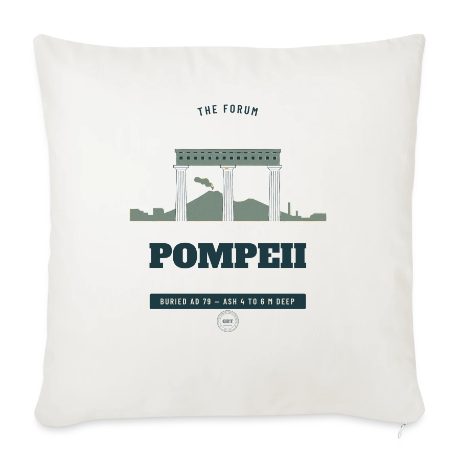 Pompeii badge on a sofa pillowcase 17,3'' x 17,3'' (45 x 45 cm), natural white, front