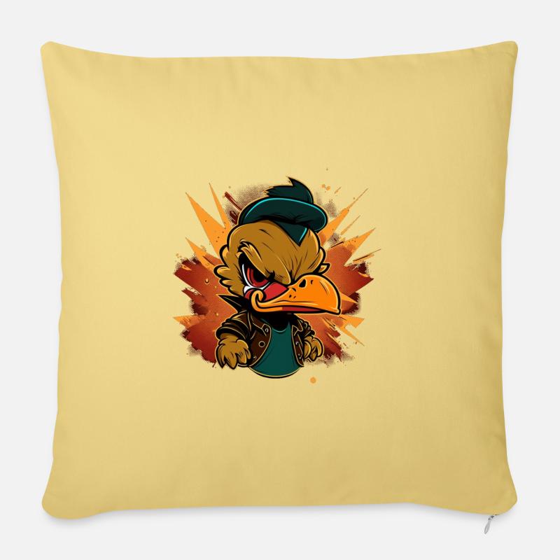 Angry duck 3 - Sofa pillowcase 17,3'' x 17,3'' (45 x 45 cm) - washed yellow