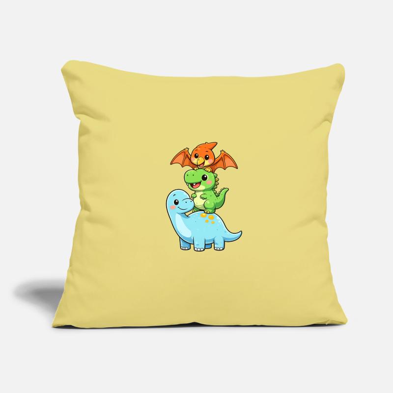 Brontosaure T-Rex Ptérodactyle Housse de coussin décorative 45 x 45 cm