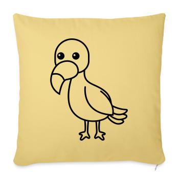 Toucan Comic Animal - Sofa pillowcase 17,3'' x 17,3'' (45 x 45 cm) - washed yellow - Front
