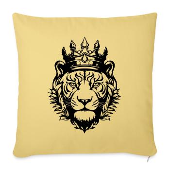 Roi de la Couronne Tigre - Housse de coussin décorative 45 x 45 cm - jaune délavé - Devant