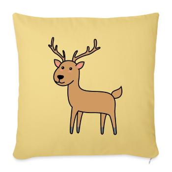 Animal comique de cerf - Housse de coussin décorative 45 x 45 cm - jaune délavé - Devant