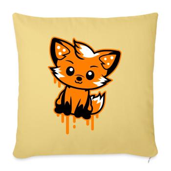 Fuchs Comic - Sofakissenbezug 45 x 45 cm - Hellgelb - Vorne