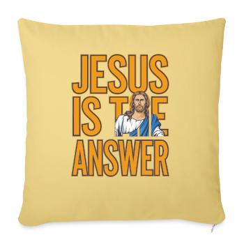Jésus est la réponse - Jesus ist die Antwort - Housse de coussin décorative 45 x 45 cm - jaune délavé - Devant