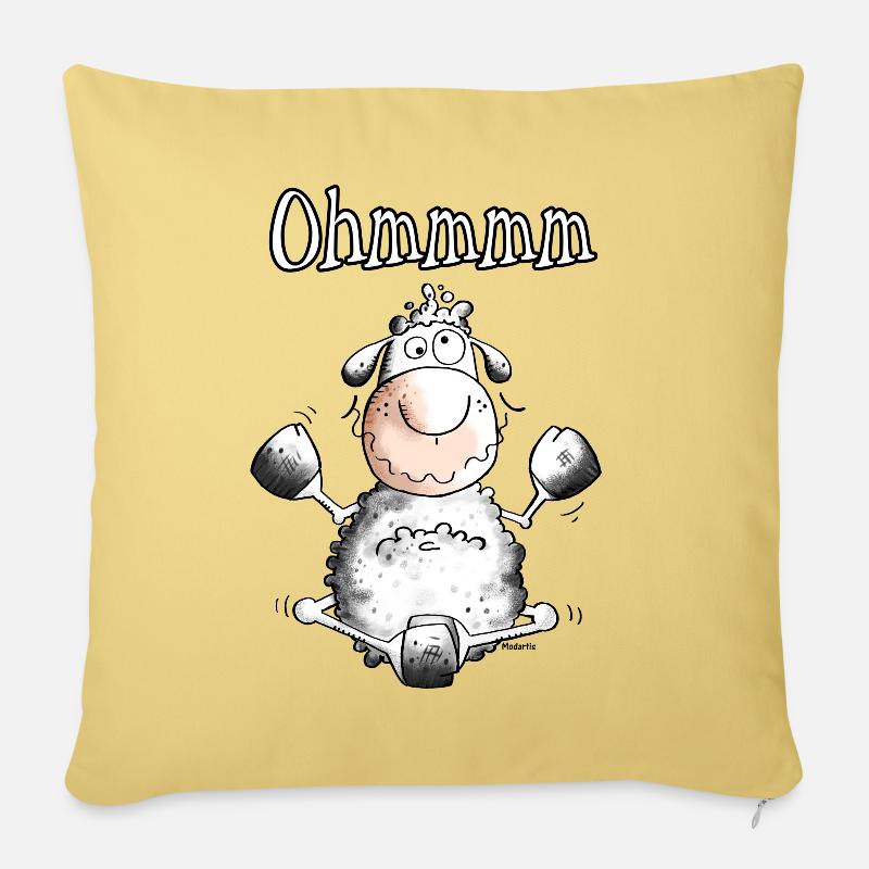 Ohmmmm Schaf - Schafe - Sofakissenbezug 45 x 45 cm - Hellgelb