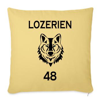 Lozérien - Housse de coussin décorative 45 x 45 cm - jaune délavé - Devant