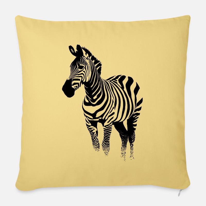 Zebra - Sofakissenbezug 45 x 45 cm - Hellgelb