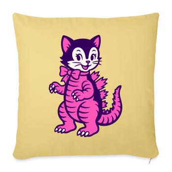 Monster Cat - Sofa pillowcase 17,3'' x 17,3'' (45 x 45 cm) - washed yellow - Front