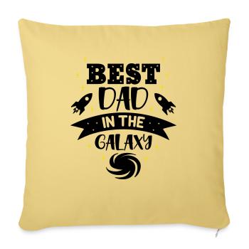Meilleur papa de la galaxie - Housse de coussin décorative 45 x 45 cm - jaune délavé - Devant