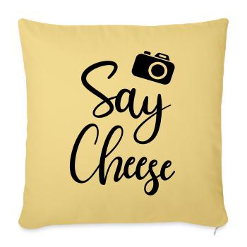 Dites photographe de fromage prenant une séance photo - Housse de coussin décorative 45 x 45 cm - jaune délavé - Devant