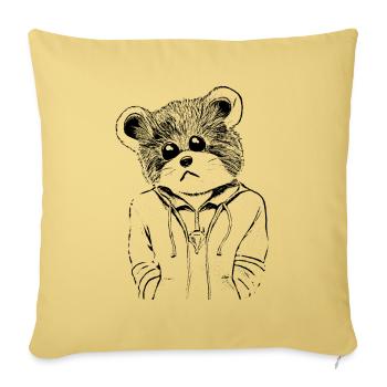 Cute teddy bear to take away for young and old - Sofa pillowcase 17,3'' x 17,3'' (45 x 45 cm) - washed yellow - Front