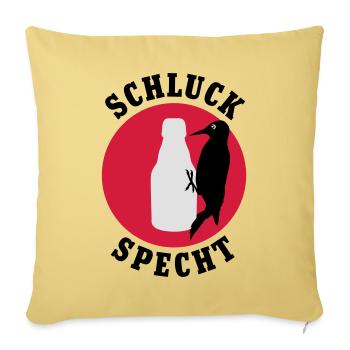 Schluckspecht | Bier | Specht | Vogel - Housse de coussin décorative 45 x 45 cm - jaune délavé - Devant