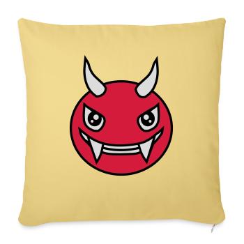 Design Face Evil Devil - Housse de coussin décorative 45 x 45 cm - jaune délavé - Devant