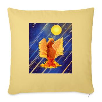 Kosmisch leuchtender Feuervogel: Cyber-Semurg - Sofakissenbezug 45 x 45 cm - Hellgelb - Vorne