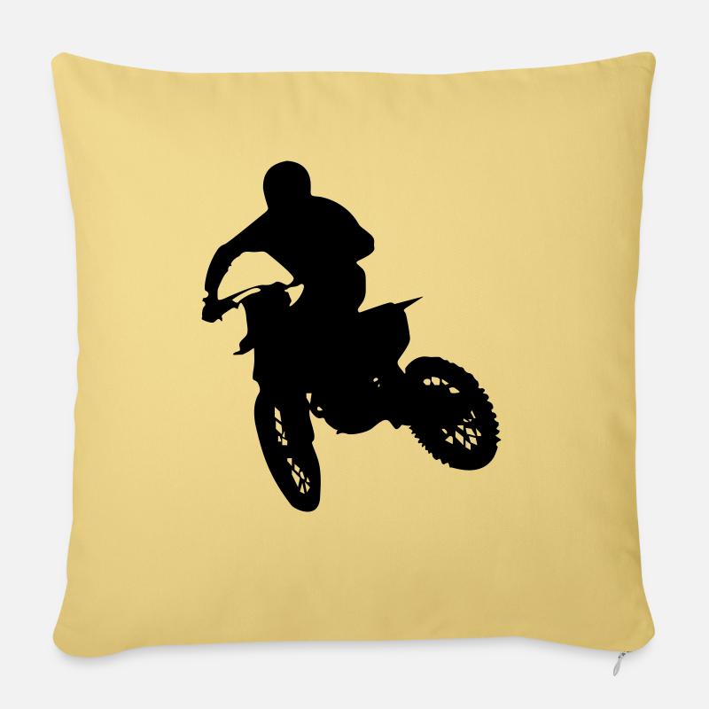 motocross - Sofakissenbezug 45 x 45 cm - Hellgelb