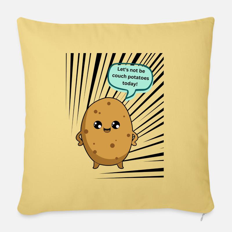 Potato - Let's not be couch potatoes today! - Sofakissenbezug 45 x 45 cm - Hellgelb