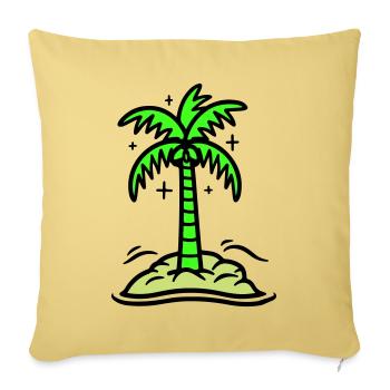 Icône de Palm Island Été - Housse de coussin décorative 45 x 45 cm - jaune délavé - Devant