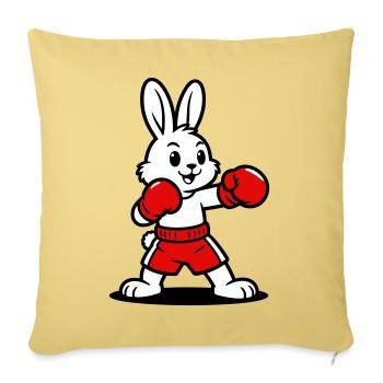 Boxe au lièvre - Housse de coussin décorative 45 x 45 cm - jaune délavé - Devant