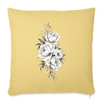 Timeless Grayscale Floral - Sofa pillowcase 17,3'' x 17,3'' (45 x 45 cm) - washed yellow - Front