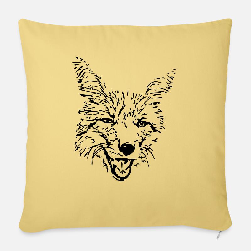 Cheeky fox - Sofa pillowcase 17,3'' x 17,3'' (45 x 45 cm) - washed yellow