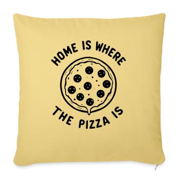 Home is Where the Pizza is - Sofa pillowcase 17,3'' x 17,3'' (45 x 45 cm) - washed yellow - Front