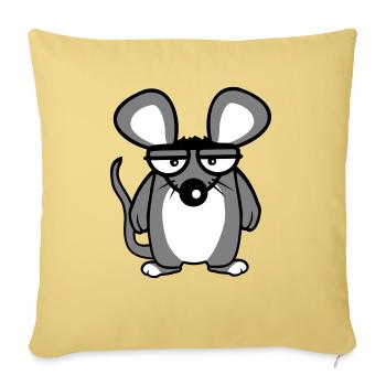 Mouse looks angry angry frustrated angry aggressive - Sofa pillowcase 17,3'' x 17,3'' (45 x 45 cm) - washed yellow - Front