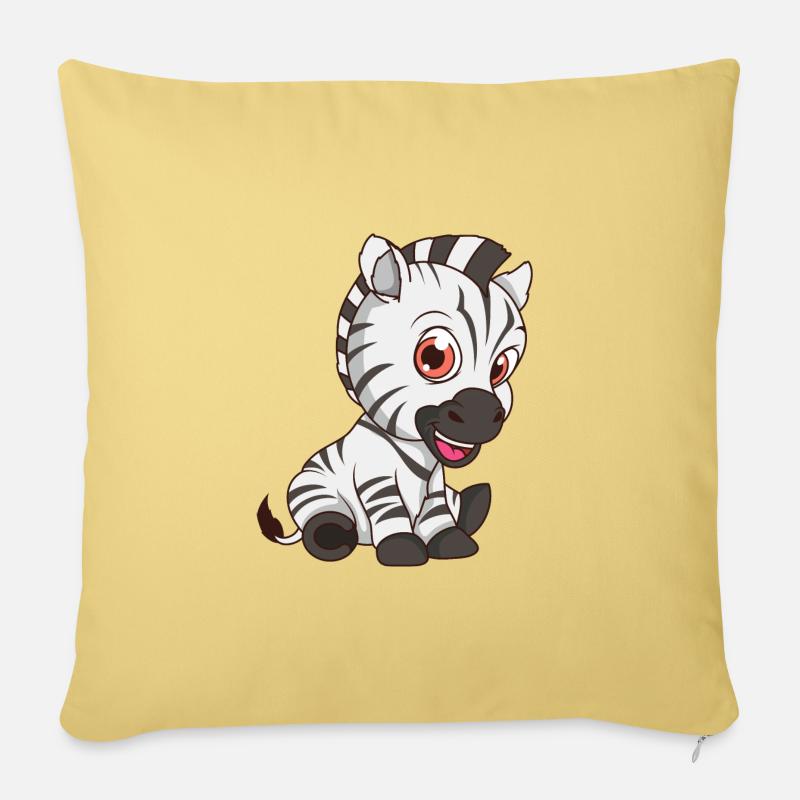 Baby Zebra - Sofakissenbezug 45 x 45 cm - Hellgelb