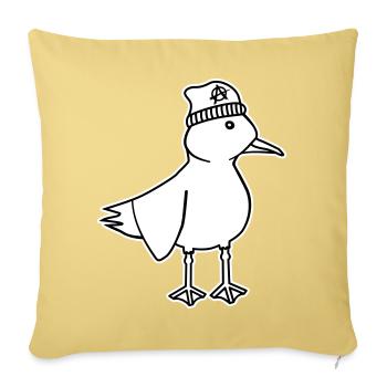 Seagull Anarchy – Naughty Maritime Hipster Coastal Art - Sofa pillowcase 17,3'' x 17,3'' (45 x 45 cm) - washed yellow - Front