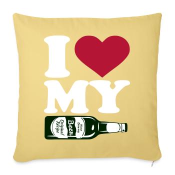Ich liebe mein Bier - Sofakissenbezug 45 x 45 cm - Hellgelb - Vorne