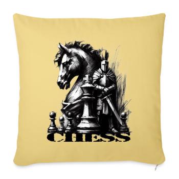 Échecs - Housse de coussin décorative 45 x 45 cm - jaune délavé - Devant