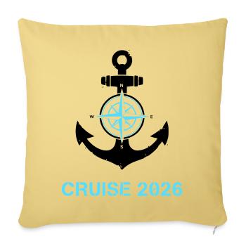 Anchor Compass Cruise 2026 Logo - Sofa pillowcase 17,3'' x 17,3'' (45 x 45 cm) - washed yellow - Front