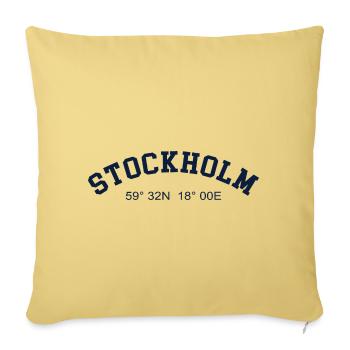Stockholm Sweden Coordinates GPS Map Hiking - Sofa pillowcase 17,3'' x 17,3'' (45 x 45 cm) - washed yellow - Front