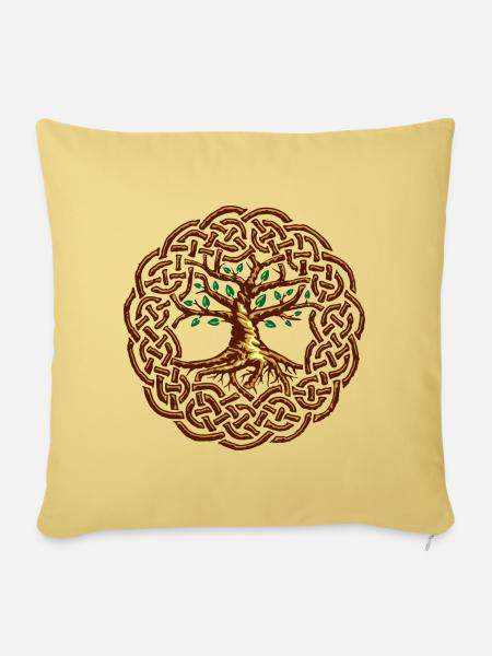 Yggdrasil - Sofakissenbezug 45 x 45 cm - Hellgelb