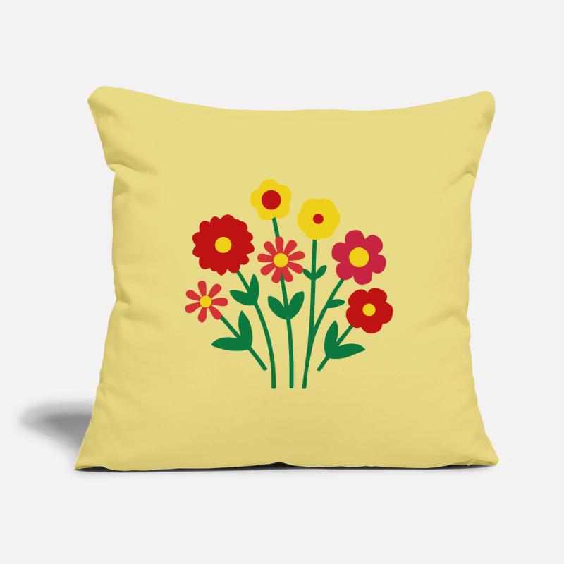 Fleurs colorées - Conception de fleurs joyeuses Housse de coussin décorative 45 x 45 cm