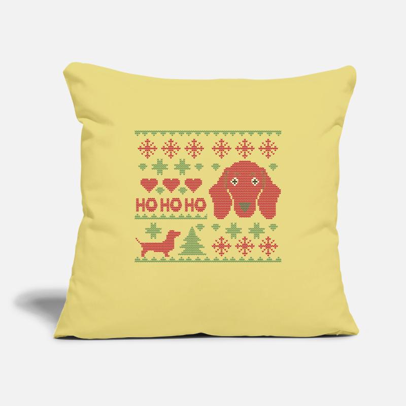 Pull de Noël laid Teckel Housse de coussin décorative 45 x 45 cm