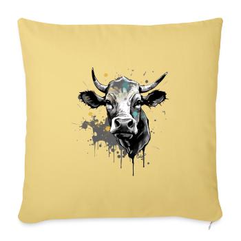 Haga the cow - Sofa pillowcase 17,3'' x 17,3'' (45 x 45 cm) - washed yellow - Front