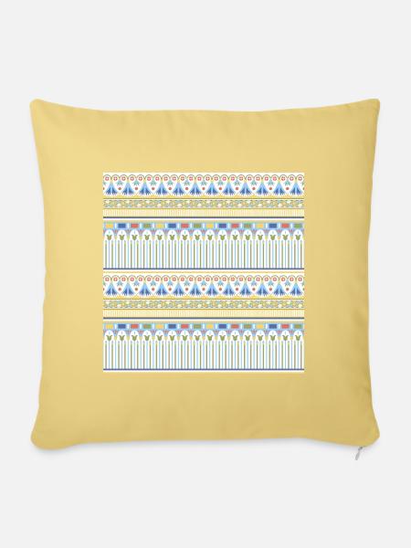 Egyptian Pattern IX - Sofa pillowcase 17,3'' x 17,3'' (45 x 45 cm) - washed yellow